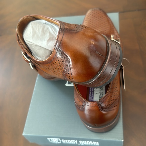 NWT Mens Stacy Adams Arthur Slip-On Cognac Shoes with RedZone Insole, Size 12. - Picture 4 of 7